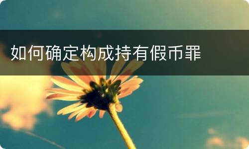 如何确定构成持有假币罪