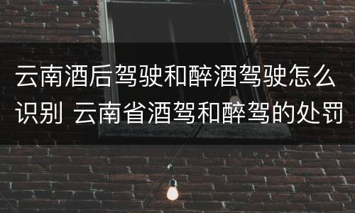 云南酒后驾驶和醉酒驾驶怎么识别 云南省酒驾和醉驾的处罚标准