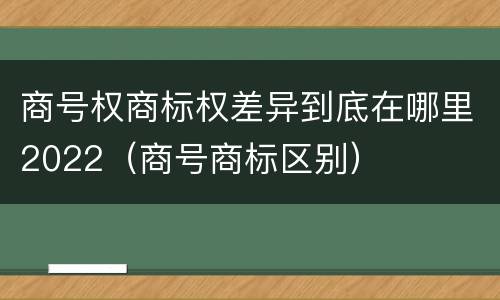 商号权商标权差异到底在哪里2022（商号商标区别）