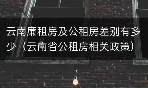云南廉租房及公租房差别有多少（云南省公租房相关政策）