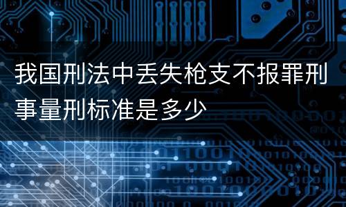 我国刑法中丢失枪支不报罪刑事量刑标准是多少