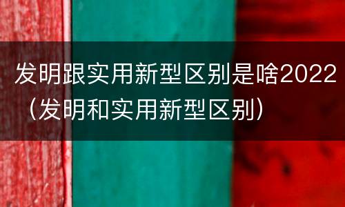发明跟实用新型区别是啥2022（发明和实用新型区别）