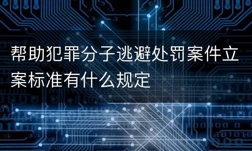 帮助犯罪分子逃避处罚案件立案标准有什么规定
