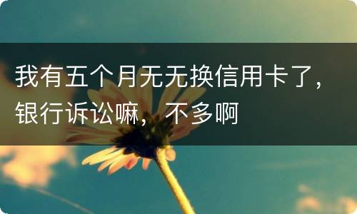 我有五个月无无换信用卡了，银行诉讼嘛，不多啊