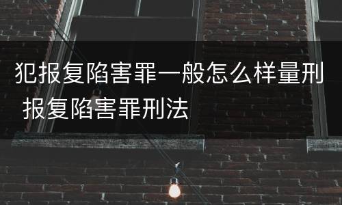 犯报复陷害罪一般怎么样量刑 报复陷害罪刑法