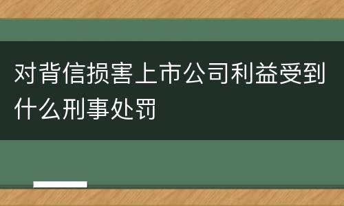 对背信损害上市公司利益受到什么刑事处罚
