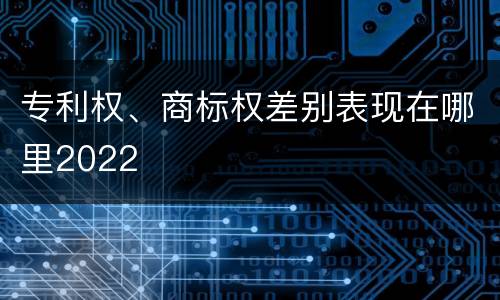 专利权、商标权差别表现在哪里2022