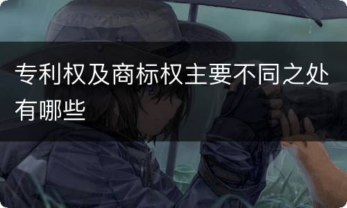 专利权及商标权主要不同之处有哪些