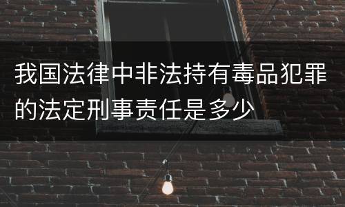 我国法律中非法持有毒品犯罪的法定刑事责任是多少