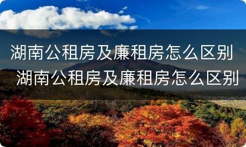 湖南公租房及廉租房怎么区别 湖南公租房及廉租房怎么区别的