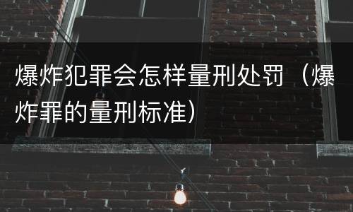 爆炸犯罪会怎样量刑处罚（爆炸罪的量刑标准）