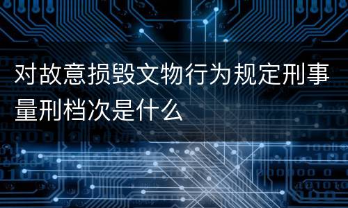 对故意损毁文物行为规定刑事量刑档次是什么