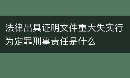 法律出具证明文件重大失实行为定罪刑事责任是什么