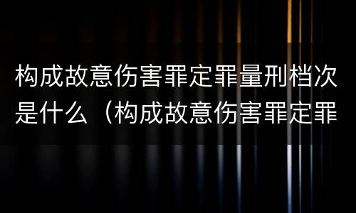 构成故意伤害罪定罪量刑档次是什么（构成故意伤害罪定罪量刑档次是什么意思）