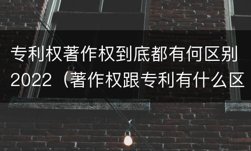 专利权著作权到底都有何区别2022（著作权跟专利有什么区别）