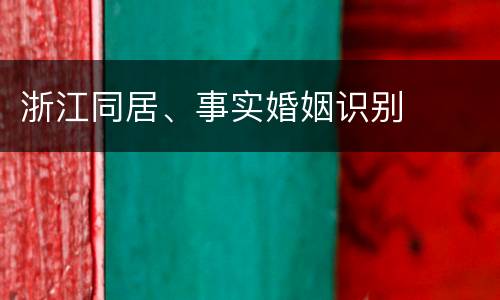 浙江同居、事实婚姻识别