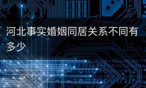 河北事实婚姻同居关系不同有多少