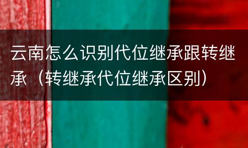 云南怎么识别代位继承跟转继承（转继承代位继承区别）