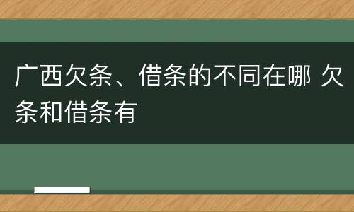 广西欠条、借条的不同在哪 欠条和借条有