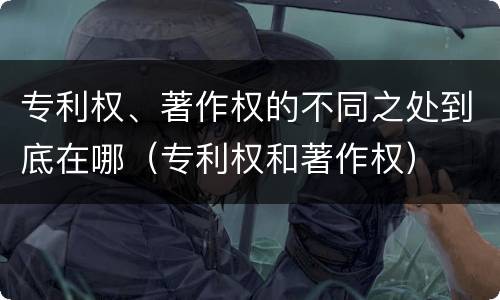 专利权、著作权的不同之处到底在哪（专利权和著作权）