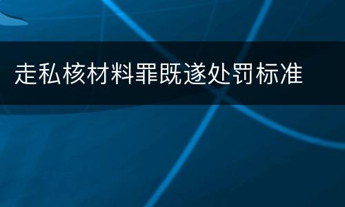 走私核材料罪既遂处罚标准