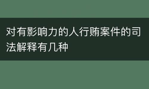 对有影响力的人行贿案件的司法解释有几种