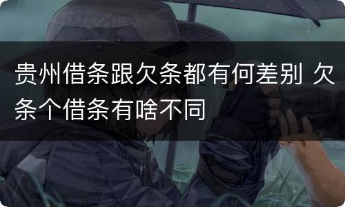 贵州借条跟欠条都有何差别 欠条个借条有啥不同
