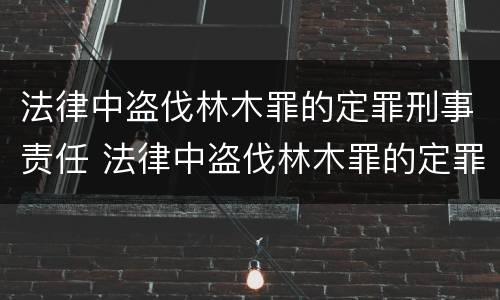 法律中盗伐林木罪的定罪刑事责任 法律中盗伐林木罪的定罪刑事责任是什么