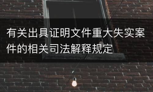 有关出具证明文件重大失实案件的相关司法解释规定