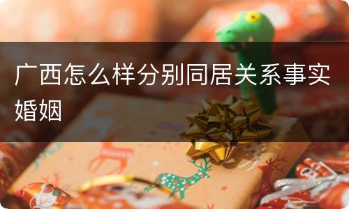 广西怎么样分别同居关系事实婚姻
