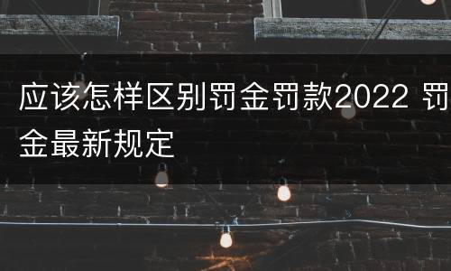 应该怎样区别罚金罚款2022 罚金最新规定
