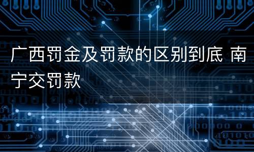 广西罚金及罚款的区别到底 南宁交罚款