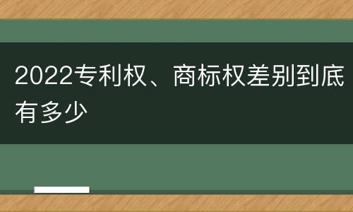 2022专利权、商标权差别到底有多少