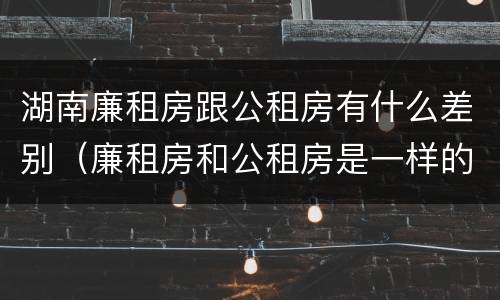 湖南廉租房跟公租房有什么差别（廉租房和公租房是一样的吗）