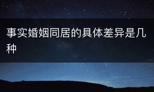 事实婚姻同居的具体差异是几种