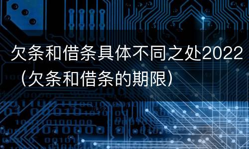 欠条和借条具体不同之处2022（欠条和借条的期限）