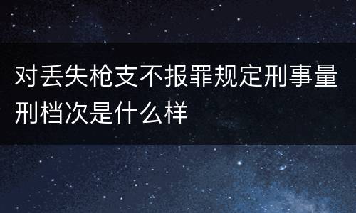 对丢失枪支不报罪规定刑事量刑档次是什么样
