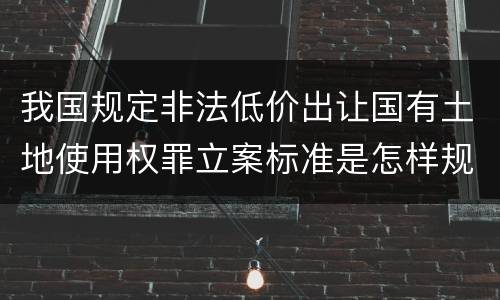 我国规定非法低价出让国有土地使用权罪立案标准是怎样规定