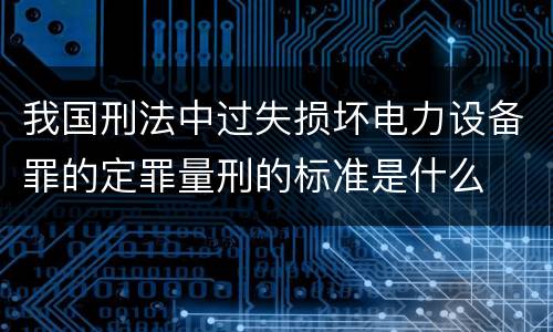 我国刑法中过失损坏电力设备罪的定罪量刑的标准是什么