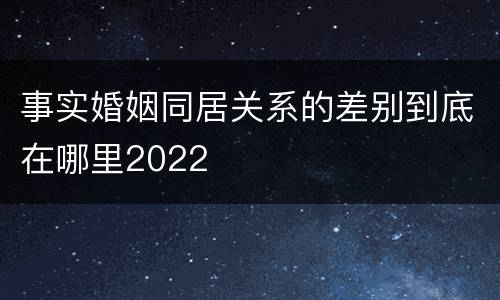 事实婚姻同居关系的差别到底在哪里2022