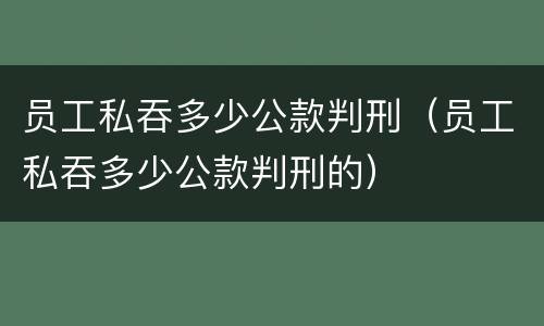 员工私吞多少公款判刑（员工私吞多少公款判刑的）