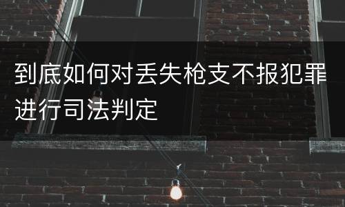 到底如何对丢失枪支不报犯罪进行司法判定