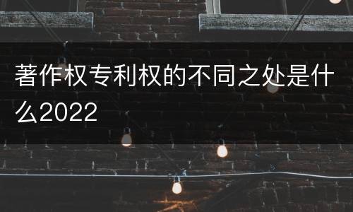 著作权专利权的不同之处是什么2022