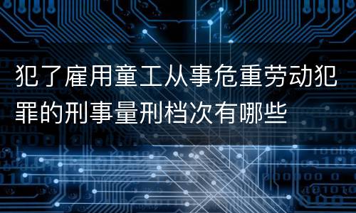 犯了雇用童工从事危重劳动犯罪的刑事量刑档次有哪些