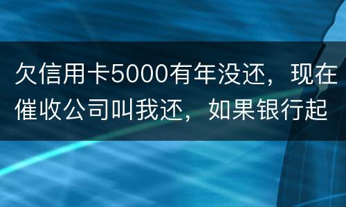 欠信用卡5000有年没还，现在催收公司叫我还，如果银行起诉我会坐牢吗