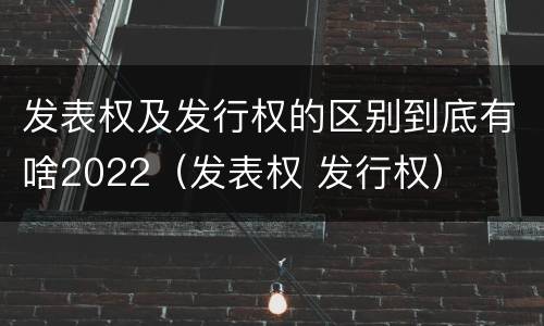 发表权及发行权的区别到底有啥2022（发表权 发行权）