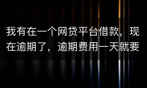 我有在一个网贷平台借款，现在逾期了，逾期费用一天就要高达140
