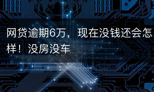 网贷逾期6万，现在没钱还会怎样！没房没车