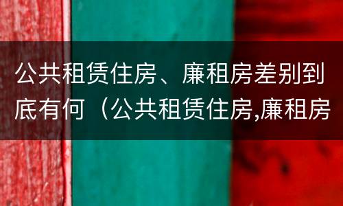 公共租赁住房、廉租房差别到底有何（公共租赁住房,廉租房差别到底有何影响）