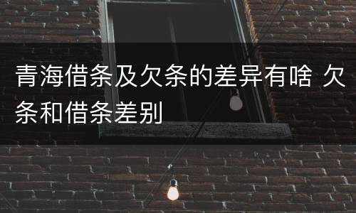青海借条及欠条的差异有啥 欠条和借条差别